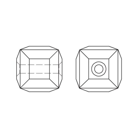 As Low as $2 4mm Chrysolite Authentic Swarovski Crystal Cubes 5601 6Pcs - Picture 3 of 3